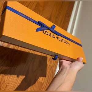 Louis Vuitton Tangerine Box with Navy Ribbon